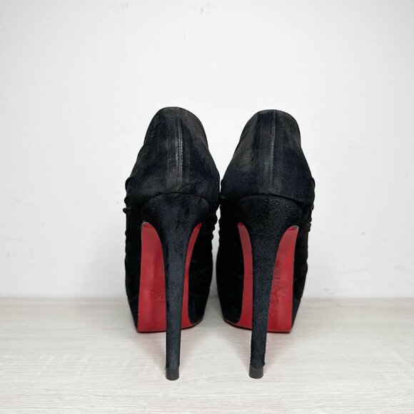 Louboutin Fastwist Black Suede Booties - Picture 5 of 10